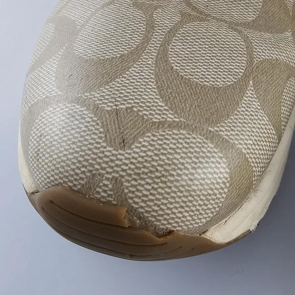 Coach Signature 270 Shoes Women's Size 10 Tech Runner Tan Pink Lace Up Sneakers - Picture 16 of 16